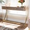 Baxton Studio Lafoy Natural Finished Wood and Gold Finished 2-Drawer Console Table 153-9202 - alternate 4